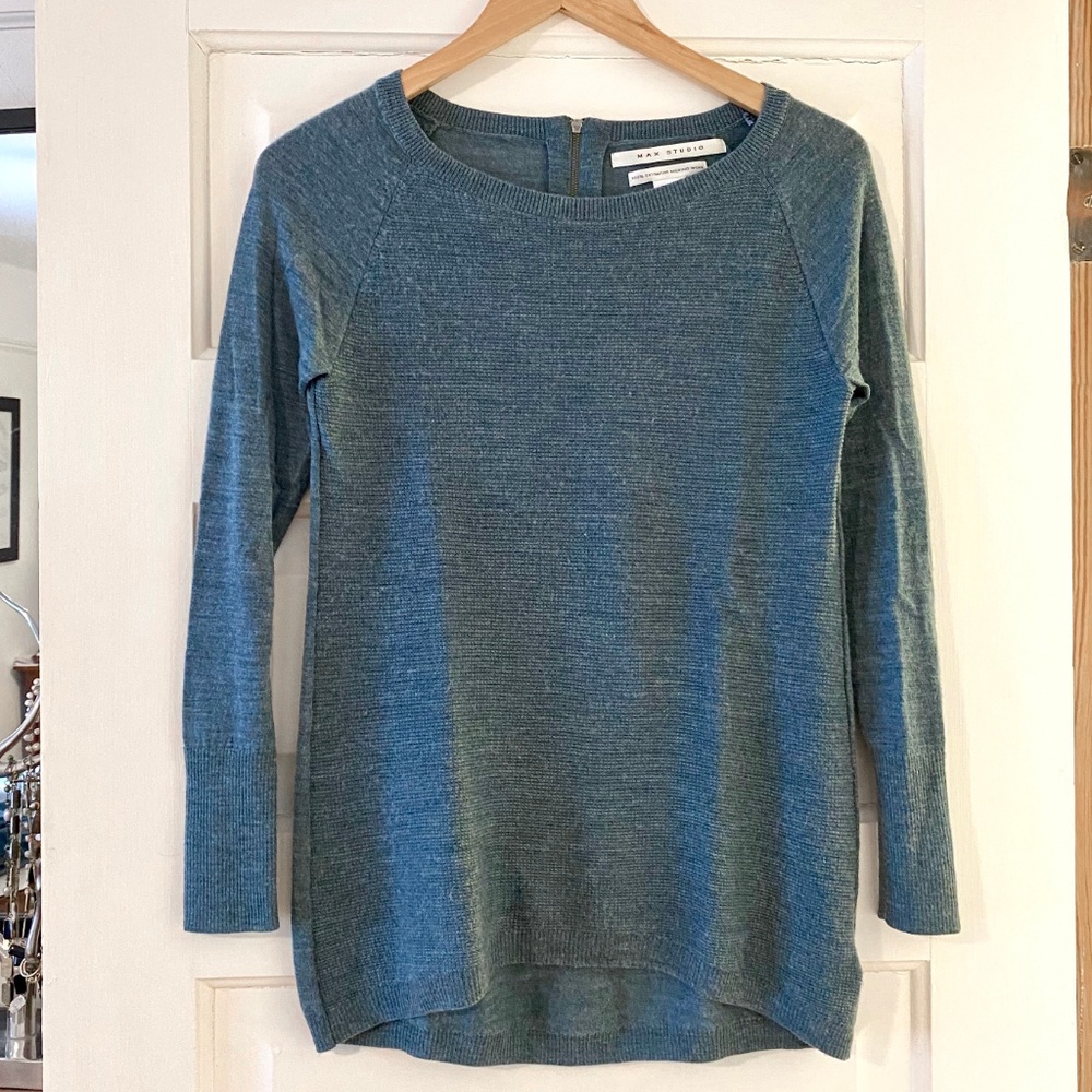 Max Studio - Lightweight Merino Zip-Back Sweater